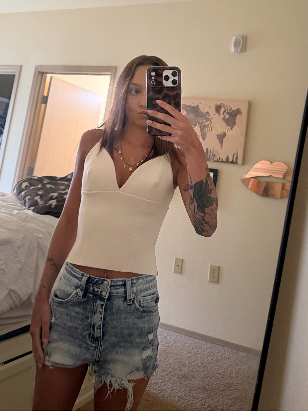 Princess Polly V-Neck White Corset-Style Women’s Top